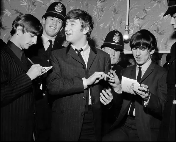 Beatles files 1963 The Beatles Ringo Starr John Lennon & George Harrison sign