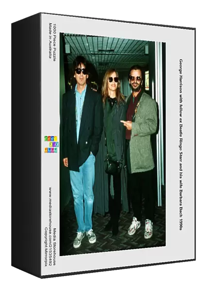 George Harrison with fellow ex Beatle Ringo Starr and his wife Barbara Bach 1990s