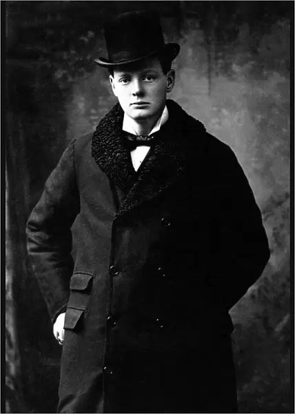 Sir Winston Churchill - 1900 early portrait with top hat and bow tie