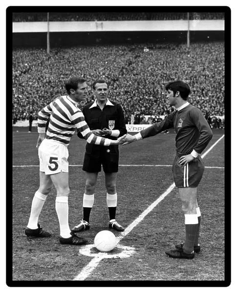FA Scottish Cup Final. 11th April 1970. The two captains shake