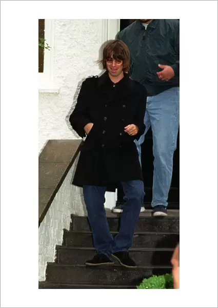 Liam Gallagher lead singer with the pop group Oasis leaves his St Johns Wood home for