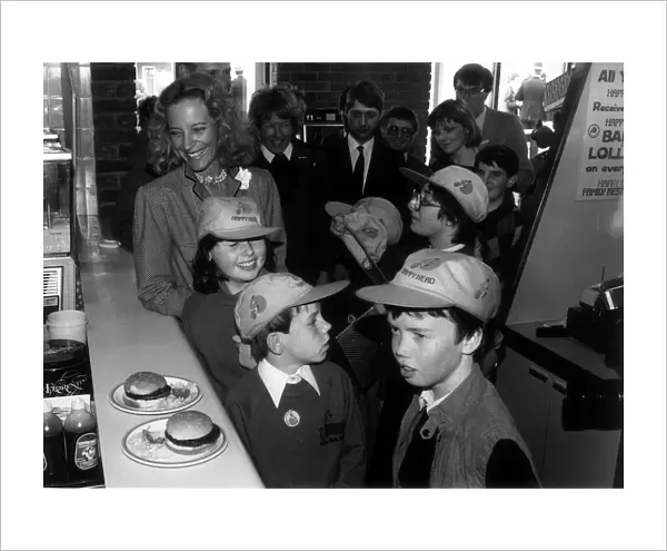 Princess Michael of Kent opening a Happy Eater cafe May 1985 on the A3 in Surrey