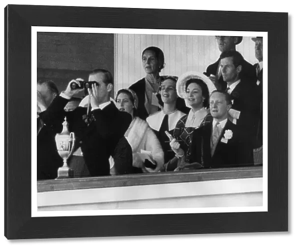 View of the Royal Box At Ascot showing Prince Philip, the Duke of Edinburgh