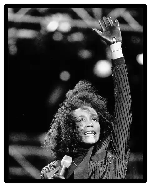 Whitney Houston US singer at the Nelson Mandela Birthday Concert at the Wembly stadium in