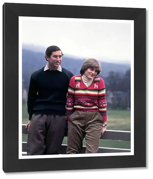 Prince Charles & Lady Diana Spencer wearing thick wool sweaters cords at Balmoral