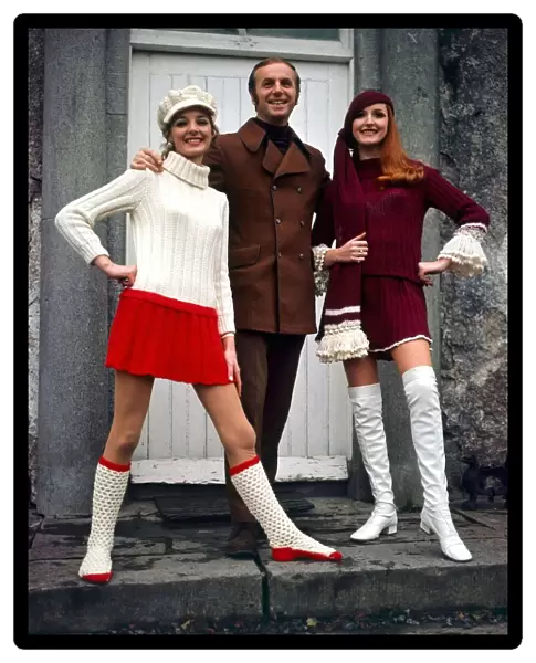 Irish Fashions- November 1969 Designer Cyril Cullen with models Mai Power (on right