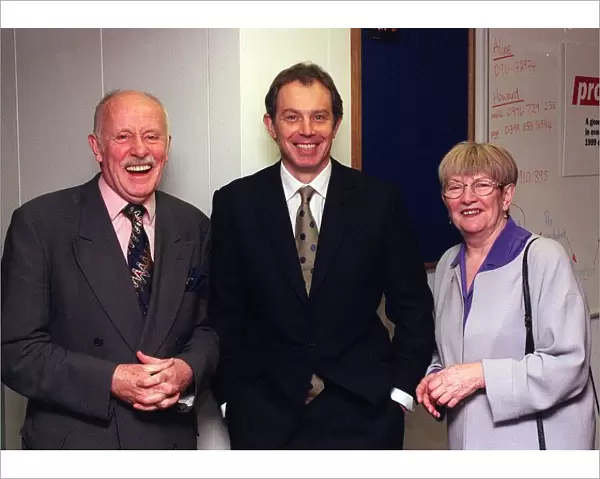 Tony Blair with Actor Richard Wilson and Margaret Prosser at the Labour Party