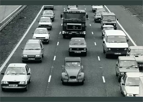 Traffic at junction 16 on the M1 Transport Cars Ford Escort