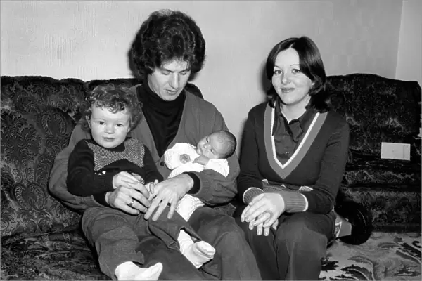 Arsenals goal scorer ace Brian Kidd and family. January 1975