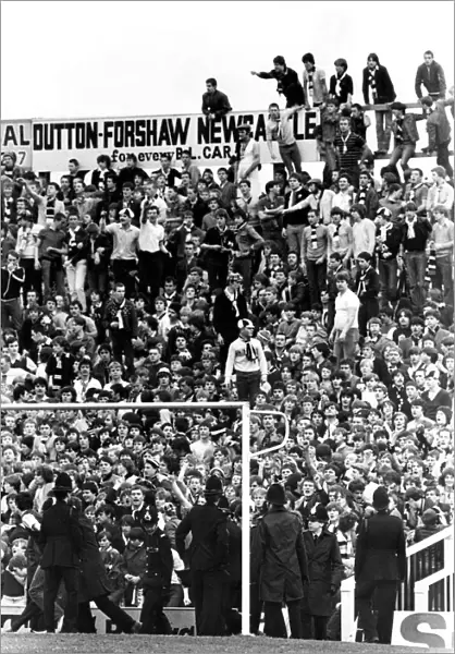 Police move in to control the fans at St James Park 27 March 1982