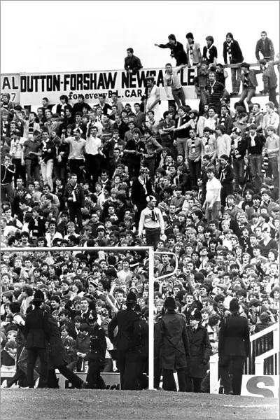 Police move in to control the fans at St James Park 27 March 1982