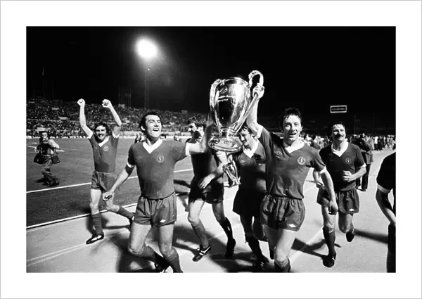 Liverpool celebrate victory over Borussia during European Cup Final 1977 Jimmy Case Emlyn