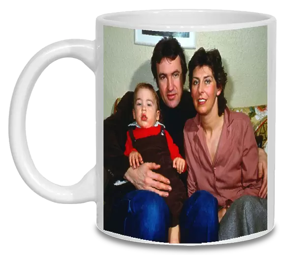 Larry Lamb with his wife and son February 1981