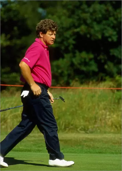 Ian Woosnam golfer walking along course July 1989