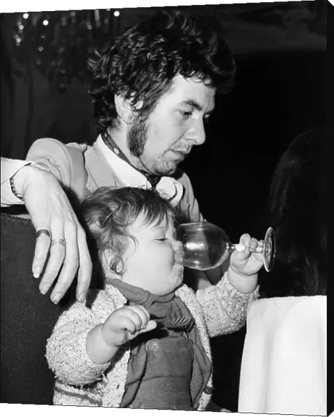 Ronnie Lane of pop group The Faces formally Small Faces & daughter Alana 1973