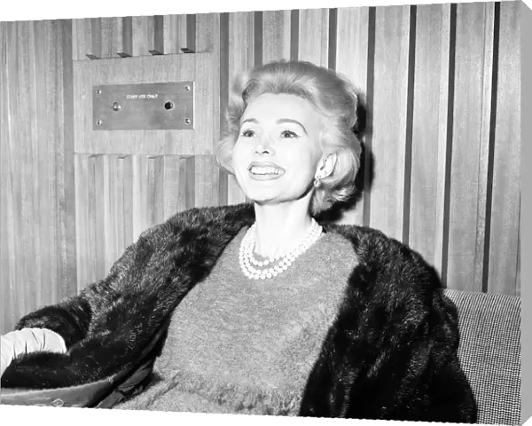 Actress Zsa Zsa Gabor arrives at London Heathrow Airport, Friday November 14th 1958