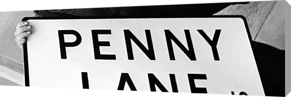 Penny Lane Street Sign of Liverpool made famous by The Beatles March 1967