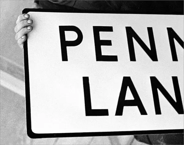 Penny Lane Street Sign of Liverpool made famous by The Beatles March 1967