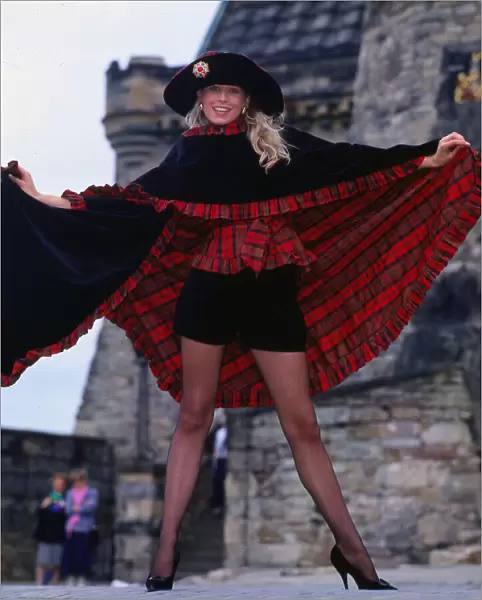 Tartan fashion, September 1989 Model wearing tartan