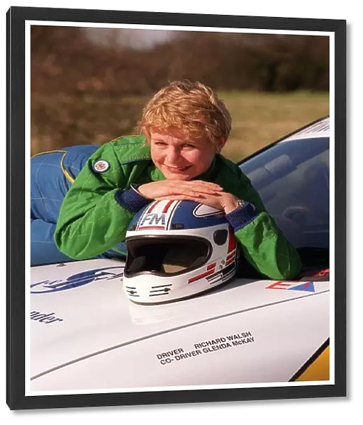 Actress Glenda McKay March 1998 With her Vauxhall Corsa rally sports car
