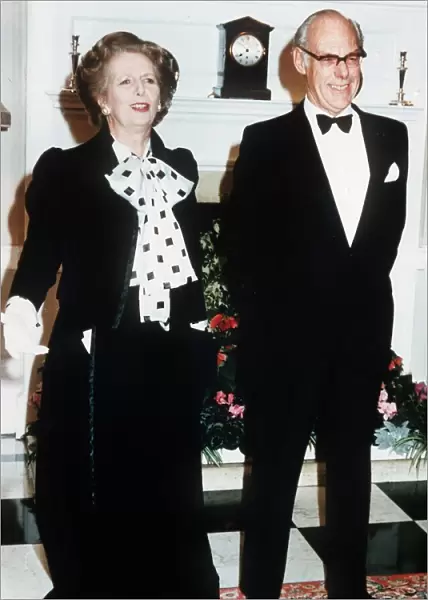 Margeret Thatcher with husband Denis at the 250th anniversary of Number 10 Downing Street
