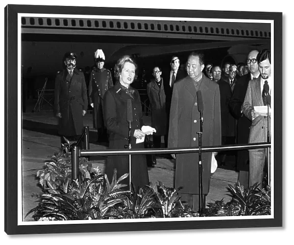 Hua Kuo Feng, Chairman of the Chinese Peoples Republic greeting British Prime Minister