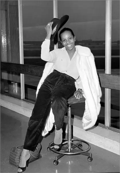 Singer Gladys Knight poses for a picture at Heathrow Airport October 1979