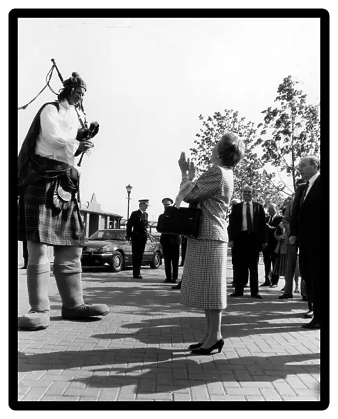 Prime Minister Margaret Thatcher meets Mike Rowan 32 from East Kilbride a. k. a