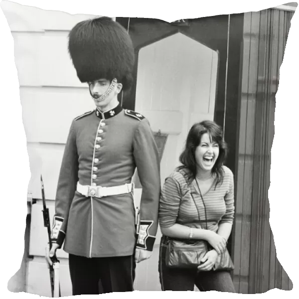 A guardsman standing outside Clarence House, the residence of the Queen Mother