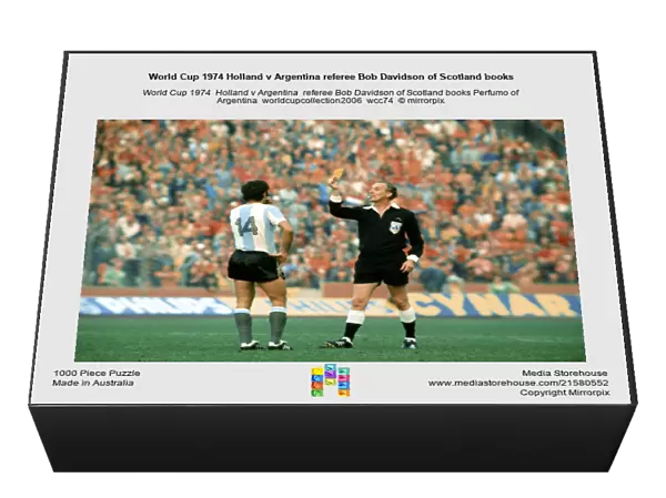 World Cup 1974 Holland v Argentina referee Bob Davidson of Scotland books