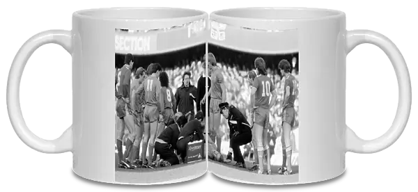 FA Cup Fourth Round. Chelsea 1 v. Liverpool 2. Kerry Dixon of Chelsea on the ground