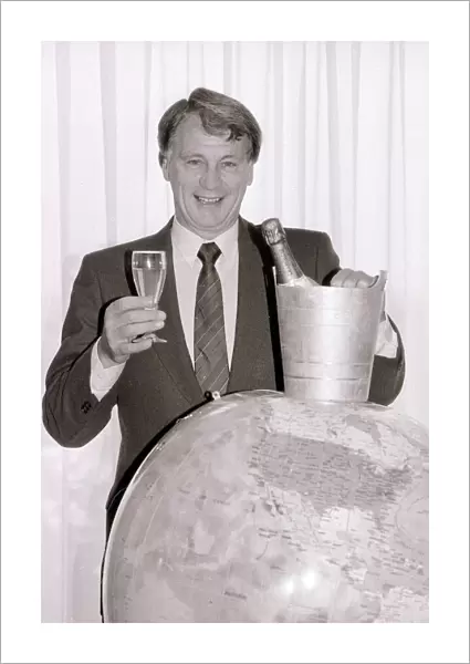 Bobby Robson England Manager, celebrates after securing qualification for the 1986 World