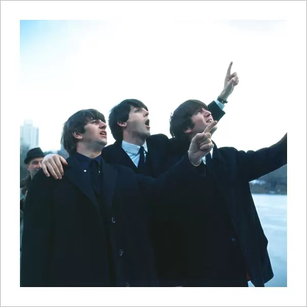 Beatles Paul McCartney and Ringo Starr and John Lennon in New York during the Beatles