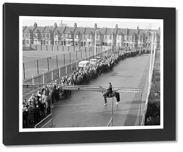 West Ham v. Burnley Cup Tie ticket queue at Upton Park. 27th february 1964