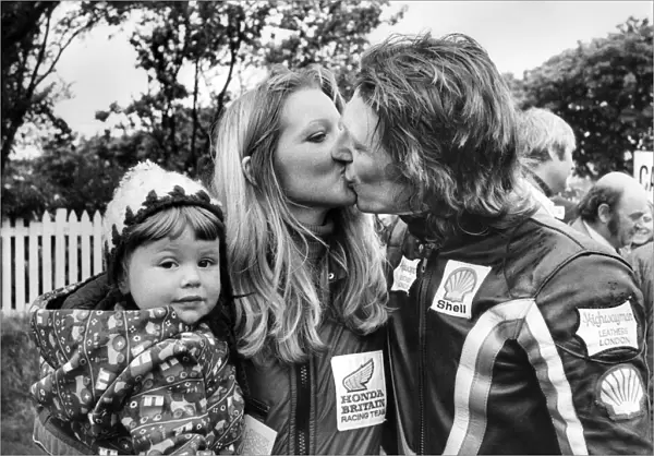 Charlie Williams and family, at the International Isle of Man TT Races, 13th June 1977