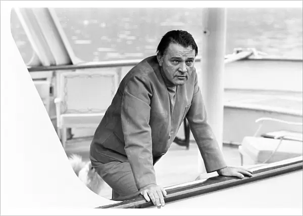 Richard Burton aboard his yacht Beatriz moored in London. 8th July 1968