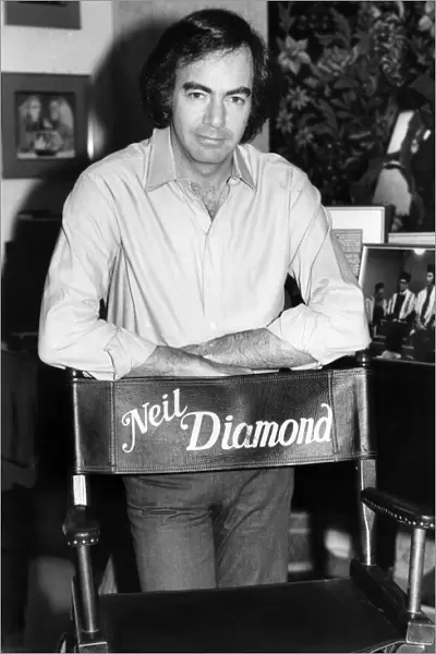 Neil Diamond pictured at his office in Hollywood with his film chair