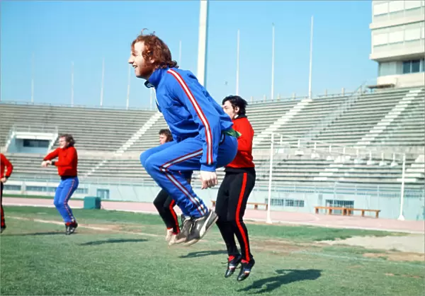 Stoke City FC in training at Olympic stadium. Terry Conroy. March 1973