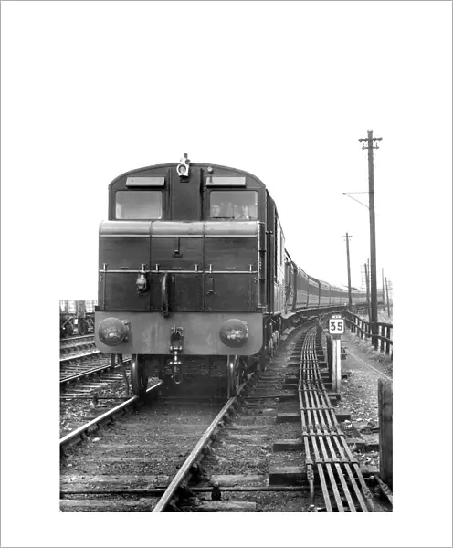 A copy of Britains first train to be hauled by diesel locomotive on 1st June 1934