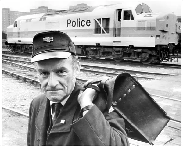 British Rail driver Peter Higgins with the 'police train'