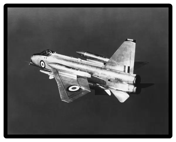 A RAF English Electric Lightning F6 supersonic jet fighter aircraft