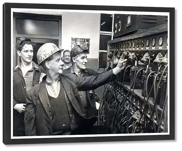 Coal - Miners - Miners in the lamp room at Merthyr Vale Colliery - 20th February 1974