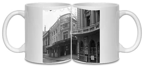 Exterior view of the Ambassadors Theatre in West Street, London Circa 1971