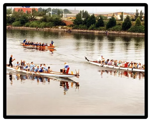 Dragon Boat racing, The Wharf, Cardiff. Frontt Lincoln Concrete, Cardiff Witches Centre