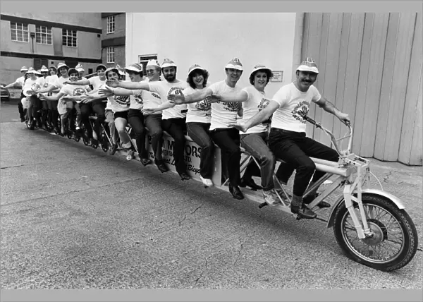 24 seater bike ridden by Debenhams Crew to promote British Week in their stores