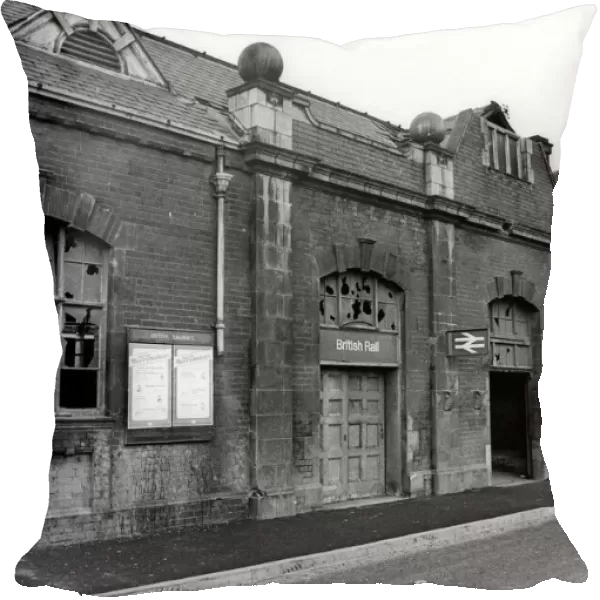 The front entrance of Blaydon Railway Station on 19th January 1977 which has been