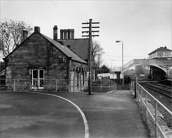 A deserted Haltwhistle Railway Station on 13th December 1985