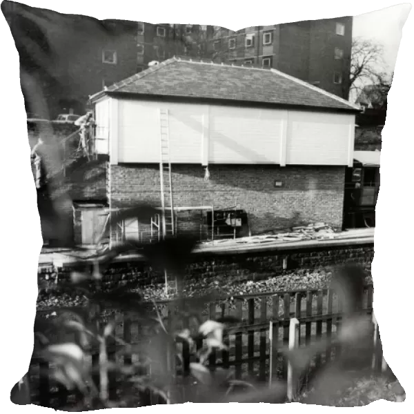 The carriage and the signal box at Jesmond Railway Station which is to become a