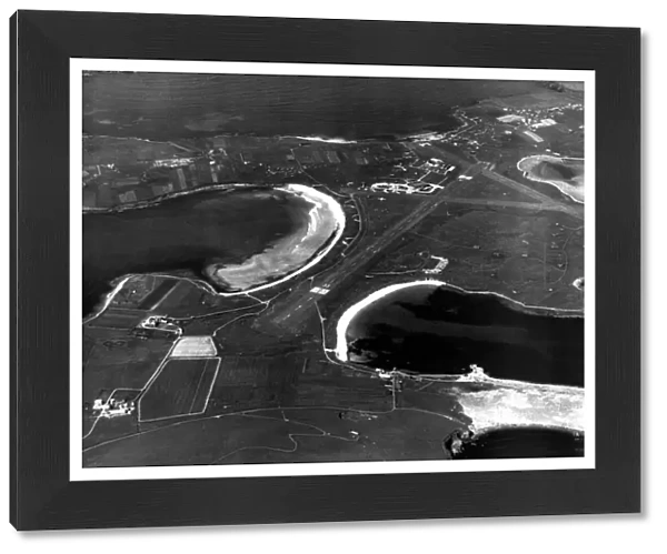 An aerial view of Sumburgh Airport, Shetland. Circa: 31  /  07  /  1979