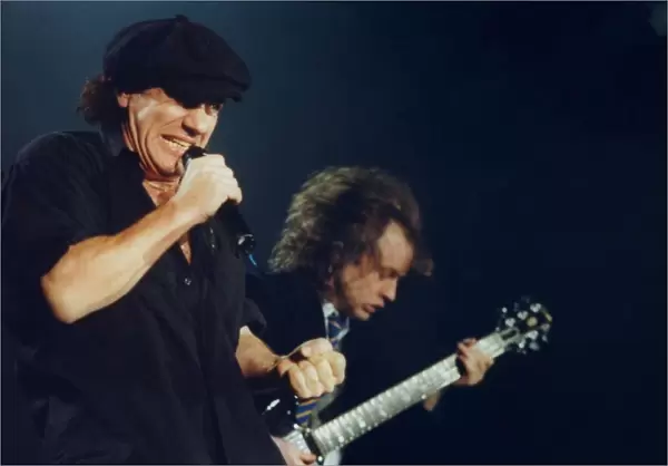 Rock group AC  /  DC live in concert at the Newcastle Arena - Brian Johnson lead singer 5
